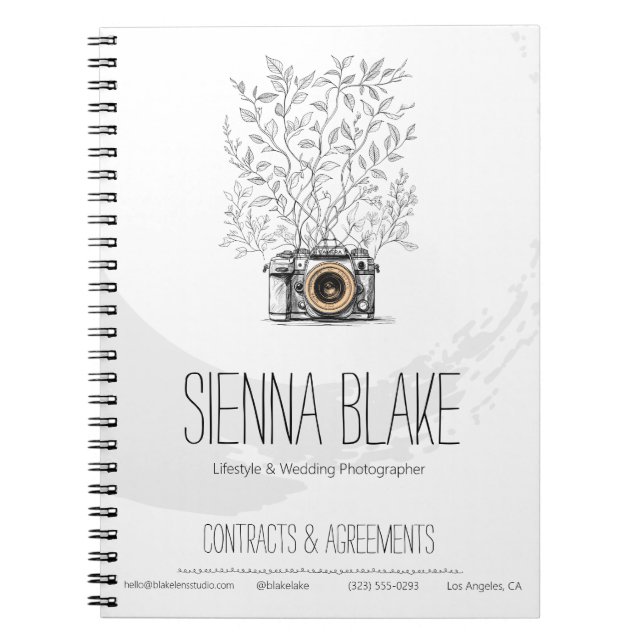 Photographer Studio Branding Spiral Notebook (Front)
