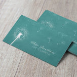 Photographer Stylish Teal Dandelion Photography Business Card<br><div class="desc">Stylish Teal Dandelion Photography Business Cards.</div>