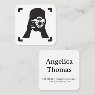 Photographer Taking Picture Square Business Card