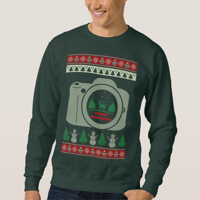 Photographer Ugly Christmas Sweatshirt (Front)