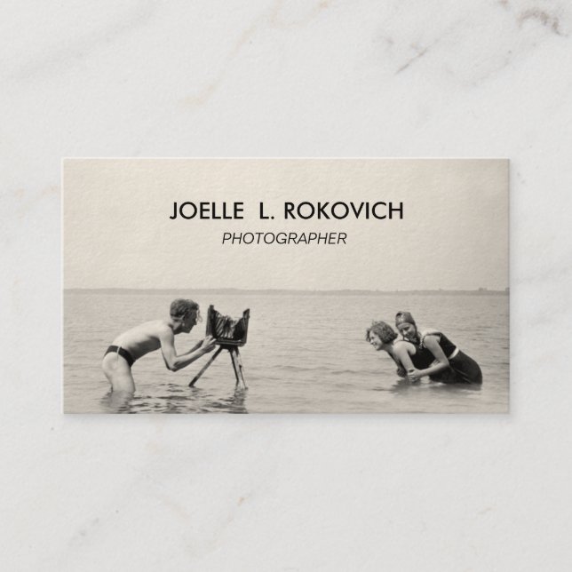 Photographer | Unique Vintage Photograph Business Card (Front)