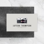Photographer Vintage Camera Illustration Logo II Business Card<br><div class="desc">An illustration of a vintage camera is combined with a unique type treatment for your name or business name on this photographer's business card template. Camera illustration and design copyright © 1201AM CREATIVE</div>