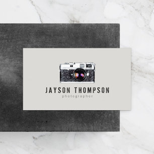 Photographer Vintage Camera Illustration Logo II Business Card