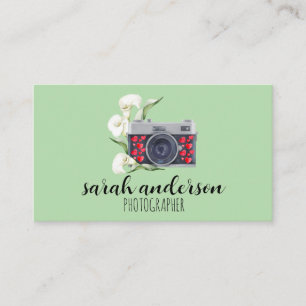 Photographer Vintage Watercolor Camera Calling Card