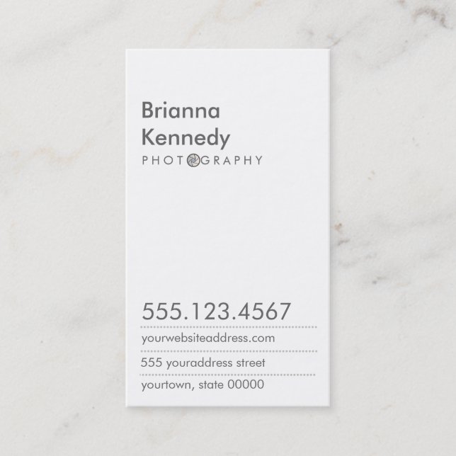Photographers Business Card (Front)