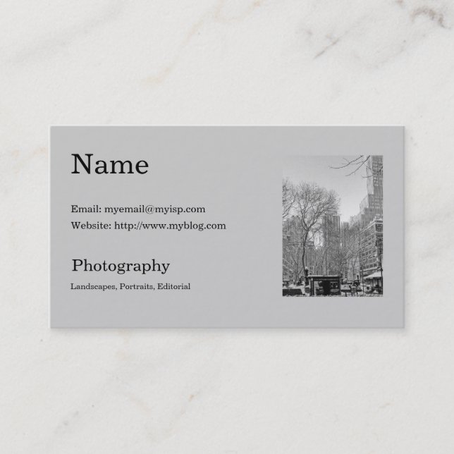 Photographer's Business Card Template (Front)