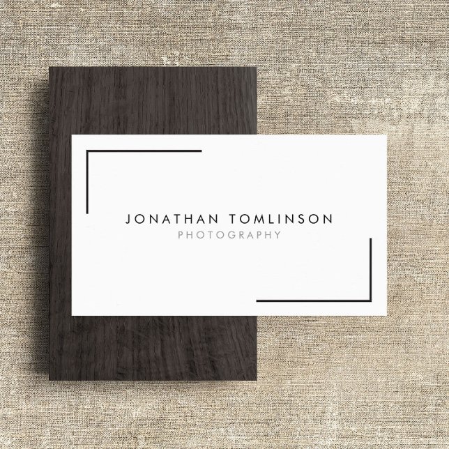 Photographers Modern and Minimal Frame White Business Card (Creator Uploaded)