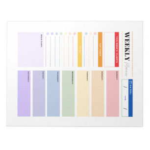 Photographer's Rainbow Weekly Planner Notepad.  Notepad