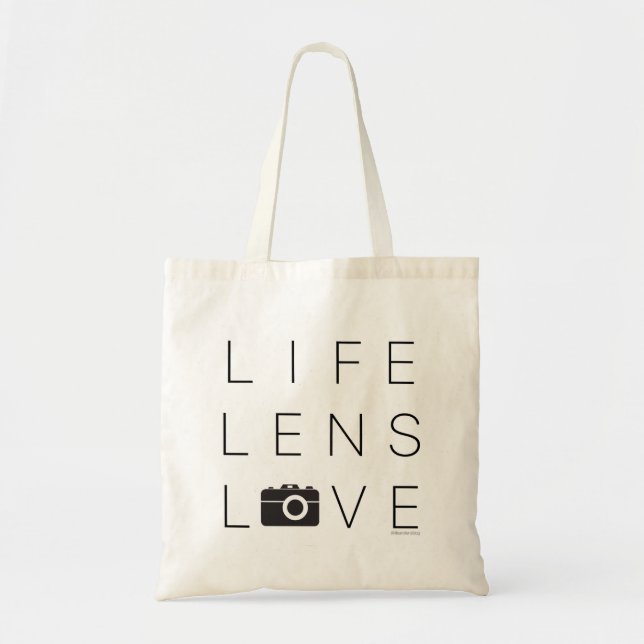 Photographer's Tote Bag | LIFE LENS LOVE (Front)