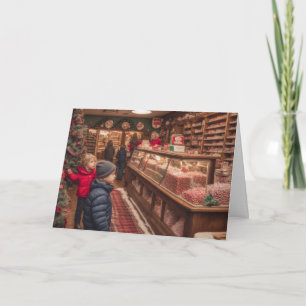 Photographic bulk candy store at Christmas time Card