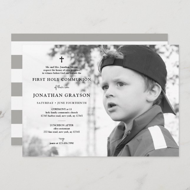 Photographic First Holy Communion Invitation (Front/Back)