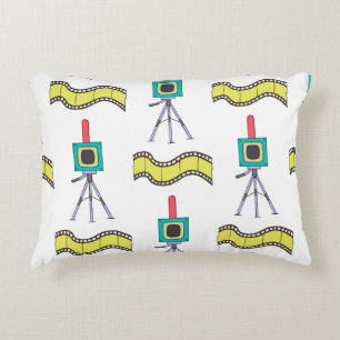 Photographic Journey: Vintage Camera Pattern Decorative Cushion
