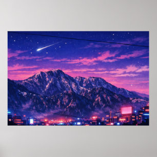 Photographic Landscape Neon Art Edited (HG) Poster