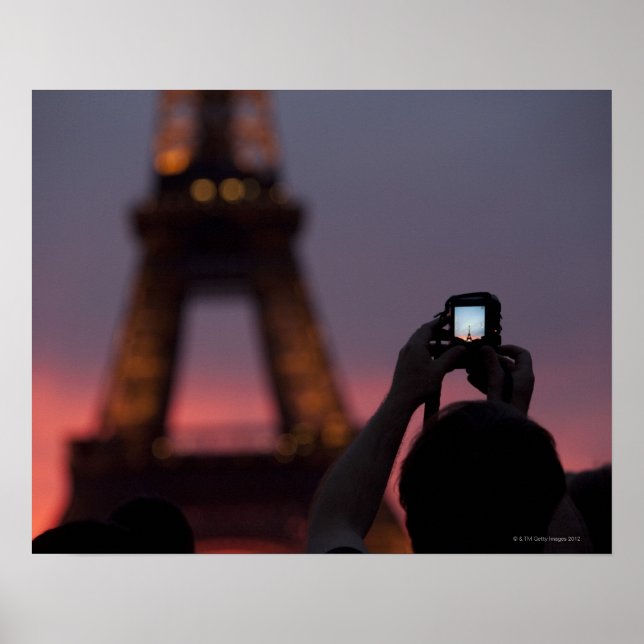 Photographing the Eiffel Tower with a smartphone Poster (Front)