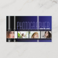 Photography 35mm Film Photo Business Card Blue