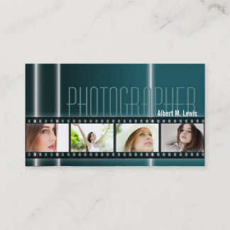 Photography 35mm Film Photo Business Card Teal