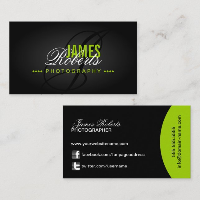 Photography and Monogram Business Card (Front/Back)