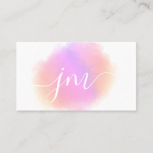 Photography Blush Pink Watercolor Feminine White Business Card