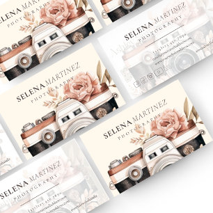 Photography Boho Floral Business Card Template 