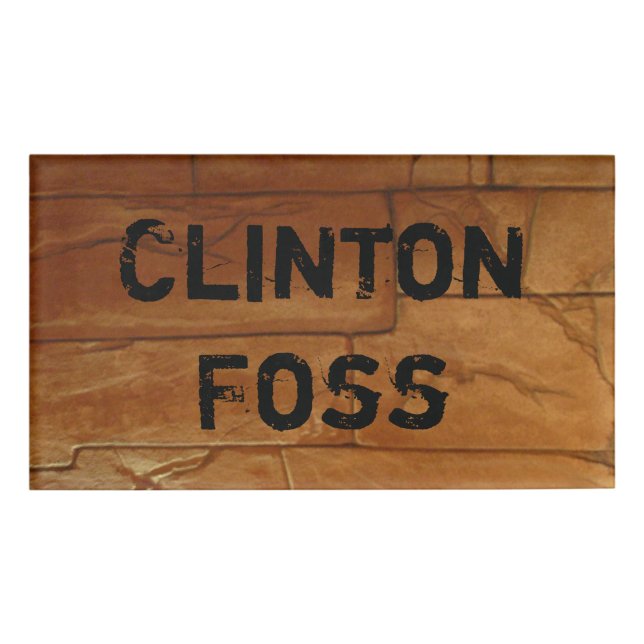 Photography - Brown Stone Wall + your Name Tag (Front)