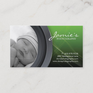 Photography Business Card Photo Template Green