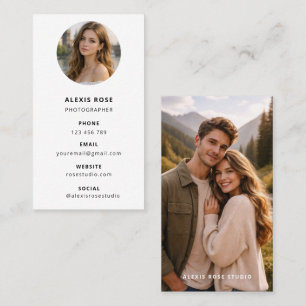 Photography Business Card   Vertical Photo Cards