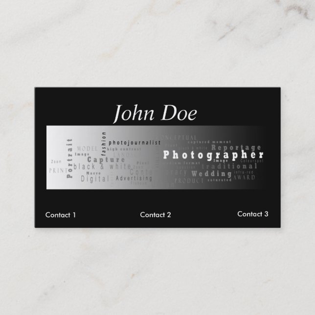 Photography Business card - white stripe (Front)