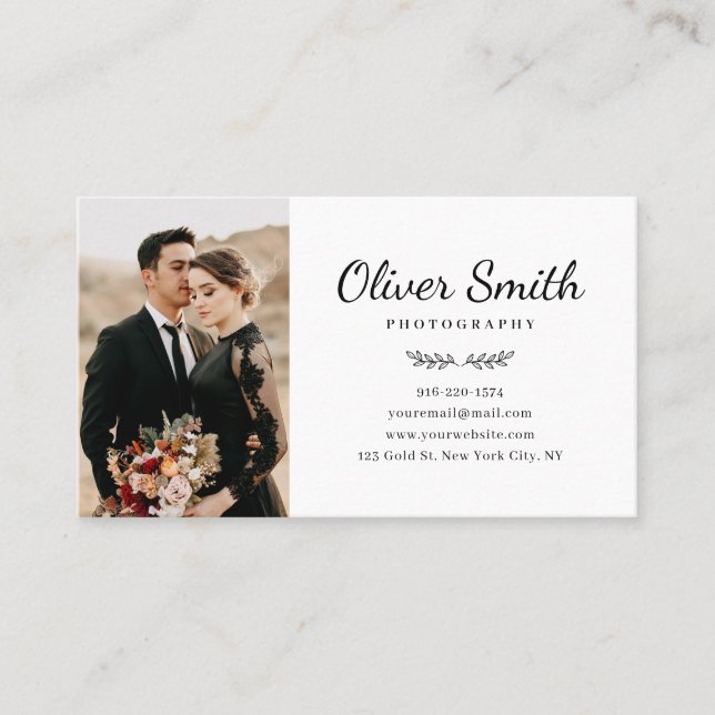 Photography Business Card With Three Photo Collage (Front)