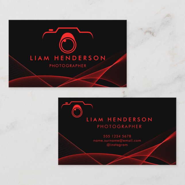 Photography Business Cards Stylish Photographer (Front/Back)