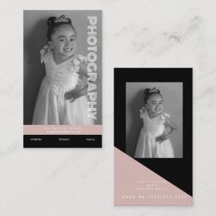 Photography Business Shapes Block Black Blush Card