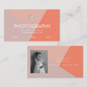 Photography Business Three Tone Blush Colorblock  Card