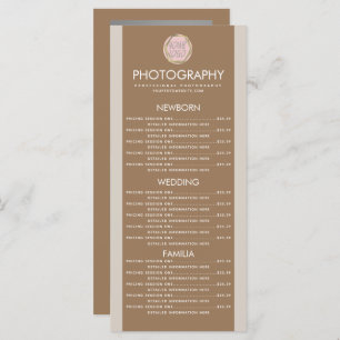 Photography Business Your Logo Earth Tone Menu