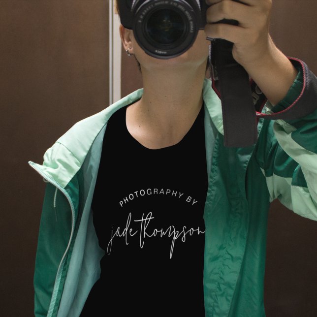 Photography By Name Florist White Text Uniform T-Shirt (Creator Uploaded)