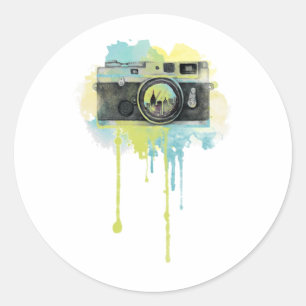 Photography Camara Lover Vintage Photographer Idea Classic Round Sticker