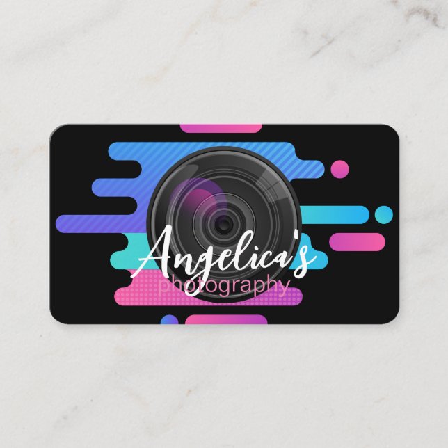 Photography | Camera Lens Art Business Card (Front)