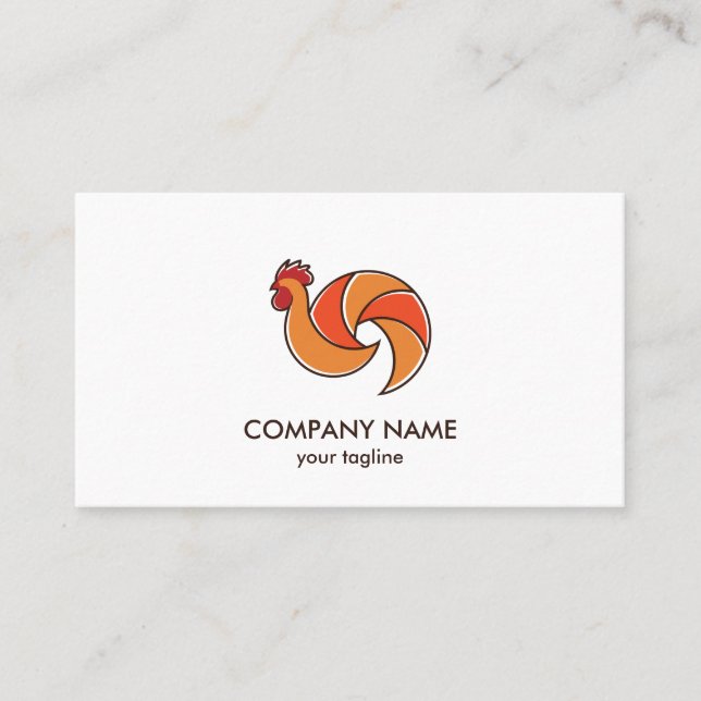 Photography Camera Rooster Cute Modern Business Card (Front)