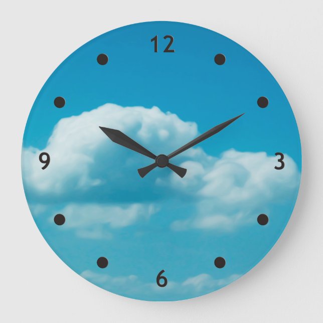 Photography - clouds in the sky + your ideas large clock (Front)