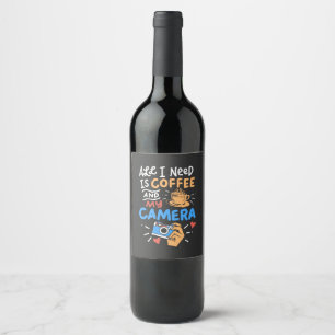 Photography - Coffee And Camera Wine Label