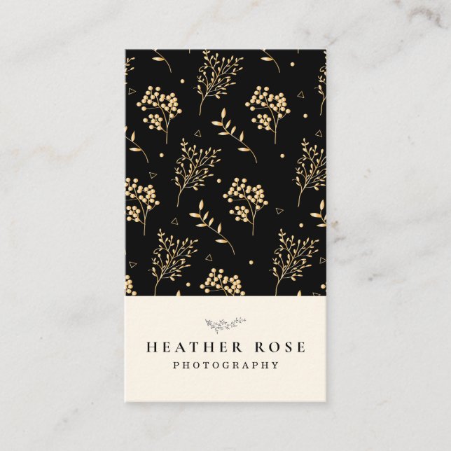 Photography Dark Black Background Your Logo Photo Business Card (Front)