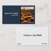 Photography Desert Landscape Sunset Business Card