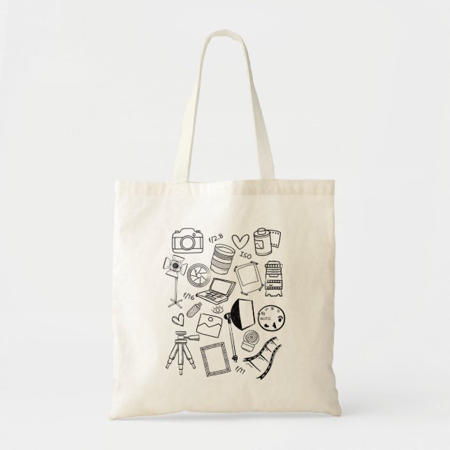 Photography Doodles Tote Bag (Front)