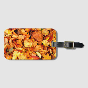 Photography - dry autumn leaves + your ideas luggage tag