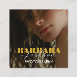 Photography Elegant Professional qr code Square Business Card