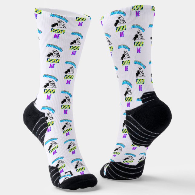 Photography Excites Me Socks (Angled)