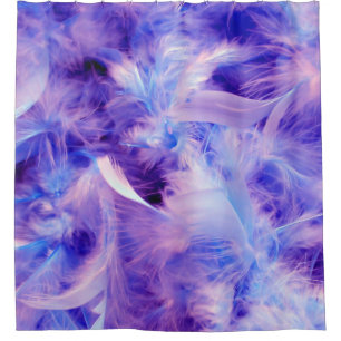 Photography - feathers blue violet + your ideas shower curtain