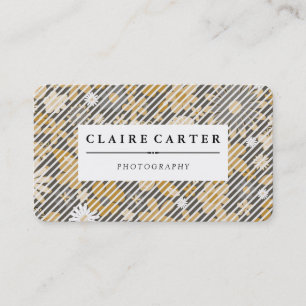 Photography Floral Diagonal Stripes Business Card
