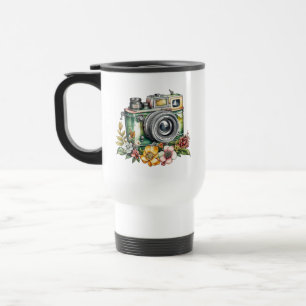Photography Graphics and Quote Vintage Camera Travel Mug