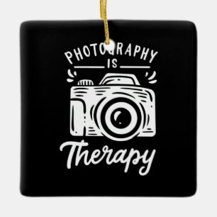Photography Is Therapy Ceramic Ornament