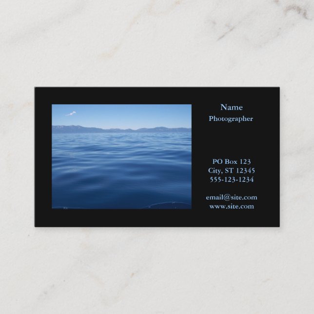Photography Landscape Horizontal Black Business Card (Front)