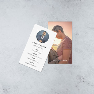 Photography Modern Minimal Simple Photo Business Card